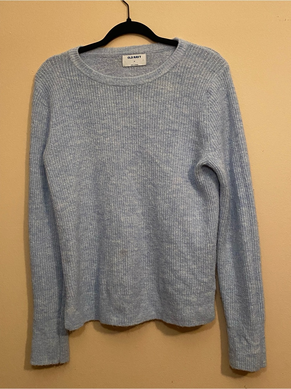 Old Navy Blue Open-Knit Crewneck Sweater – Medium